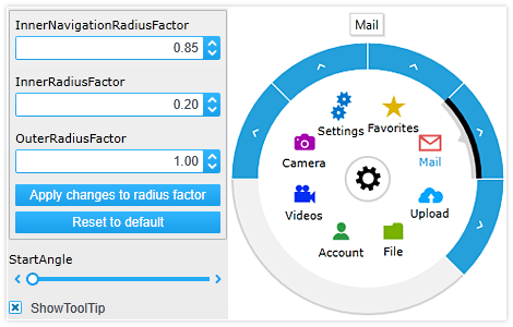 Fully Customizable Appearance in WPF Radial Menu control