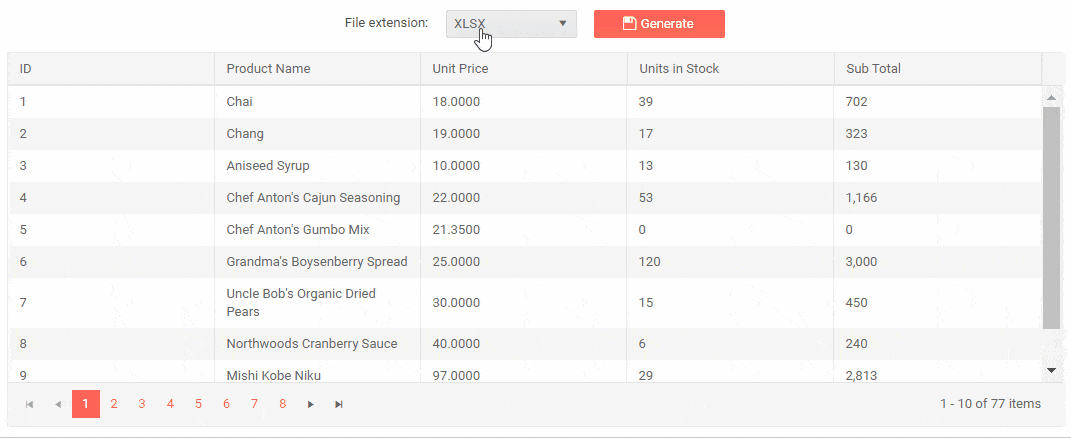 Telerik UI for Blazor DPL - Generate File Telerik UI for Blazor DPL - Generate File