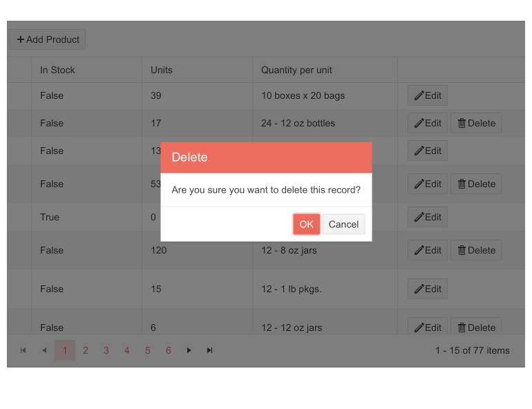 Telerik UI for Blazor Grid & TreeList - Delete Confirmation