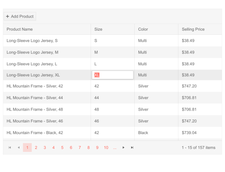 blazor grid inline editing