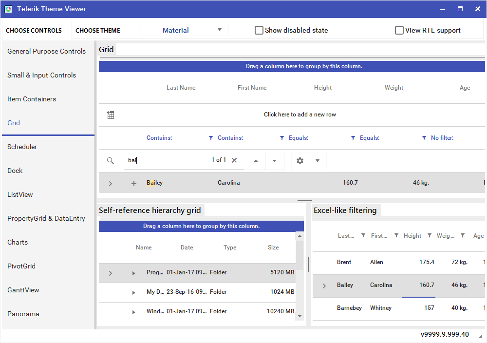 RadGridView