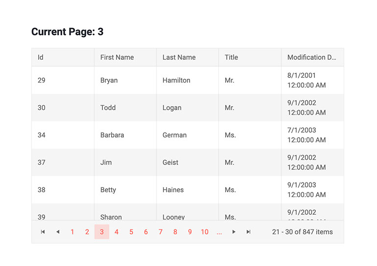 Telerik UI for Blazor Grid Paging