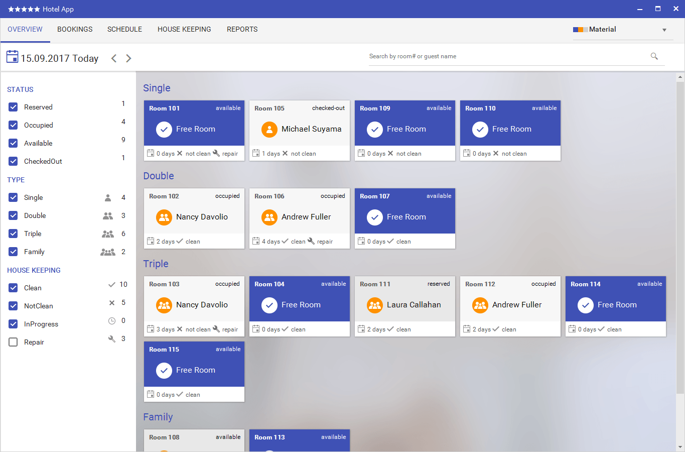 Telerik UI for WinForms Hotel Management App Image