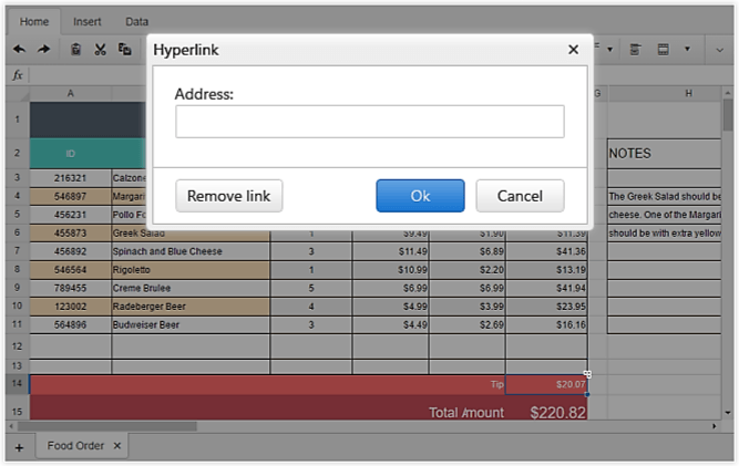 Hyperlink Support for Cells