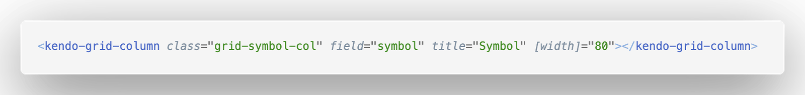 KUI GRID symbol markup KUI Grid symbol markup