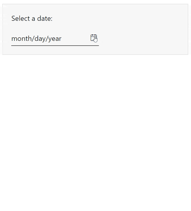 Datepicker Example with Input and Calendar Datepicker Example with Input and Calendar