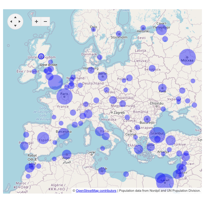 Telerik UI for Blazor Map Bubble Layer