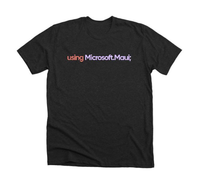 Maui Shirt - dark version with 'using Microsoft.Maui;'
