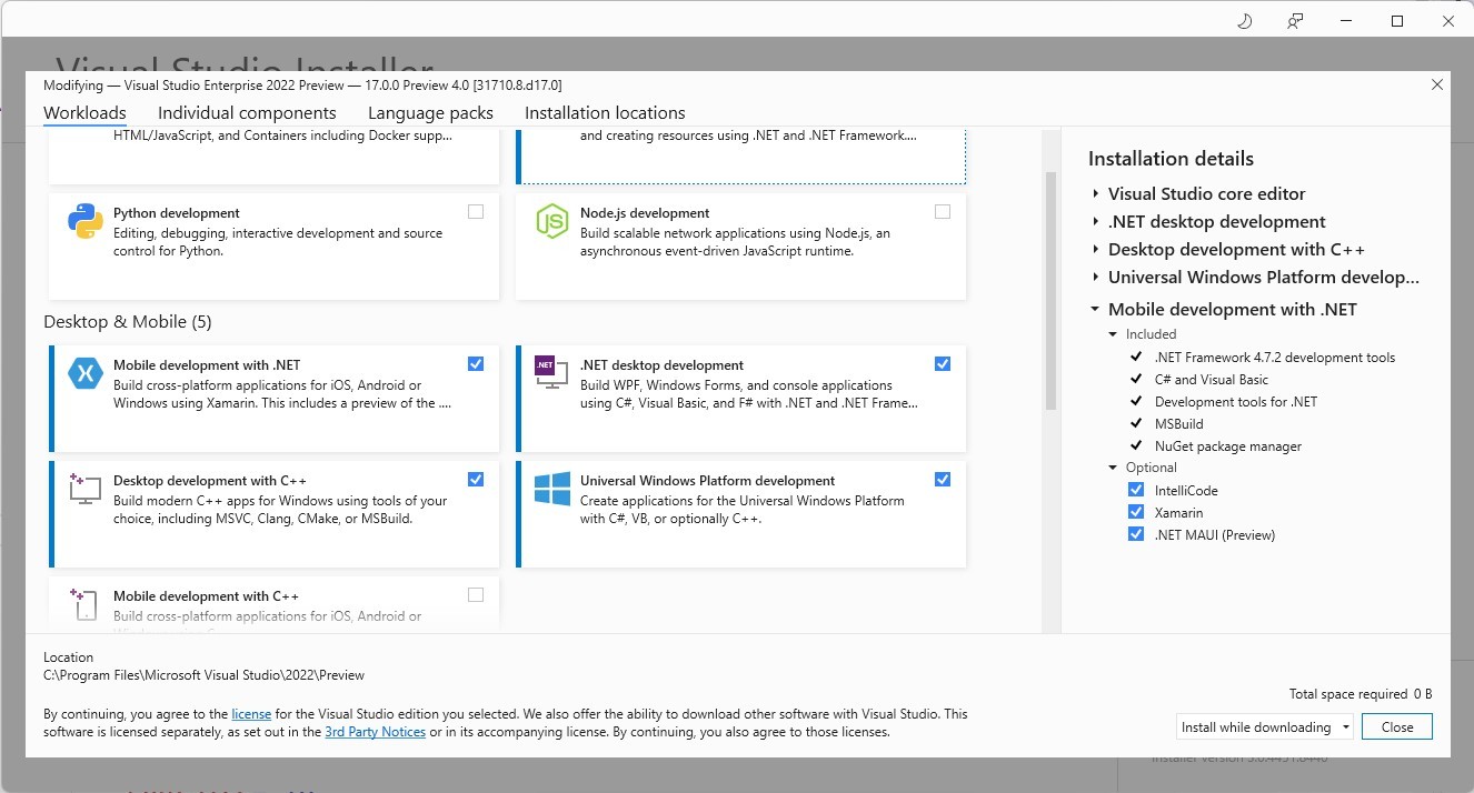 Maui VS Install window screencap