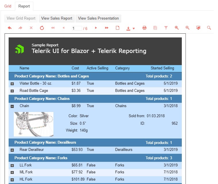 Telerik UI for Blazor + Telerik Reporting Demo 