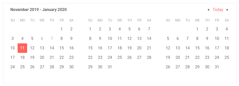 Telerik UI for Blazor MultiView Calendar