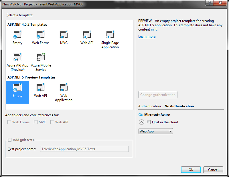 New-ASP.NET-5-Project