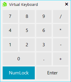 Virtual Keyboard Numpad layout