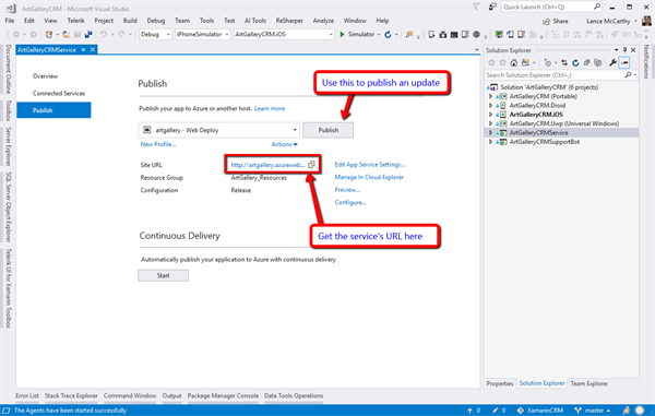 Visual Studio Publish Overview page