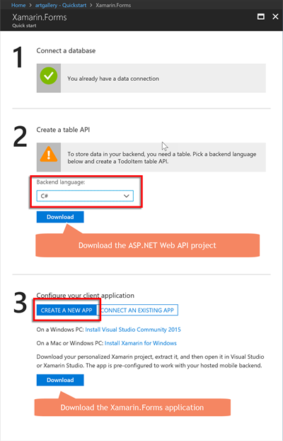 QuickStart Xamarin.Forms Blade QuickStart Xamarin.Forms Blade