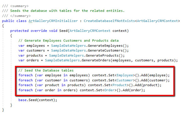 DB Initializer Class DB Initializer Class