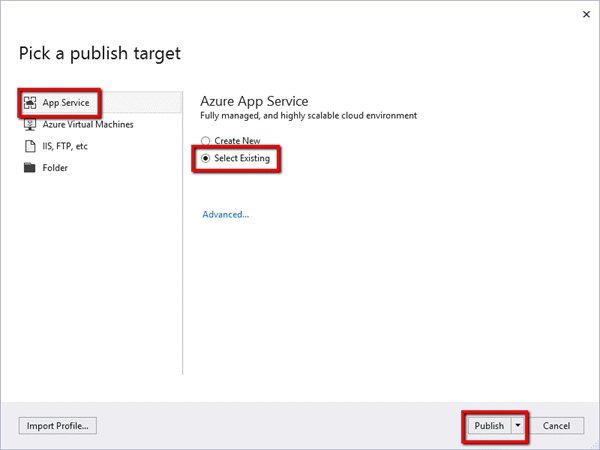 Azure Publish Wizard