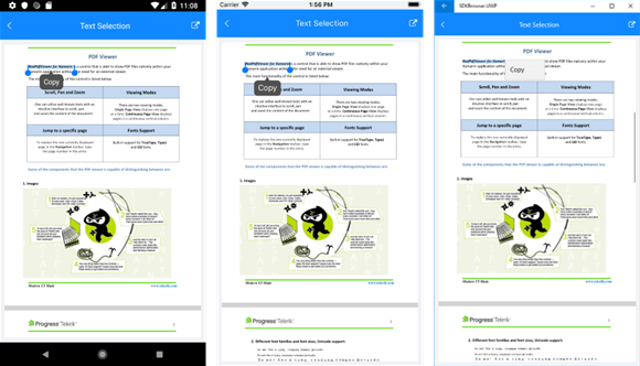 PdfViewer selection