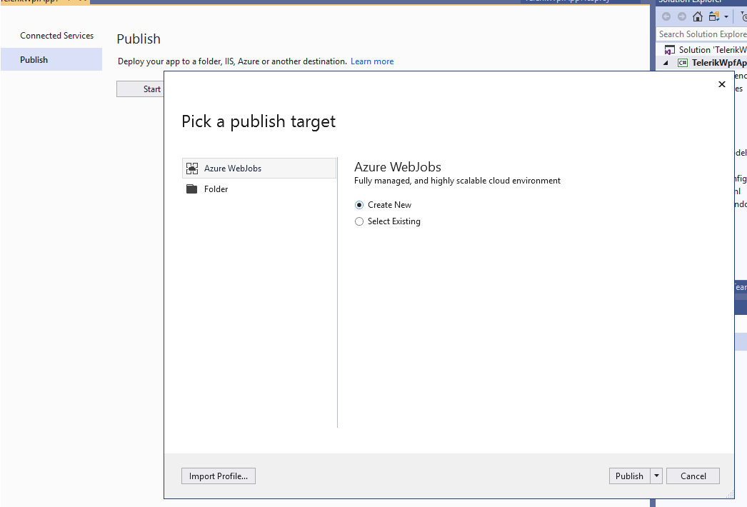 publish dialog