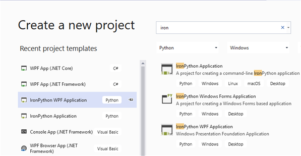 IronPython project template IronPython project template