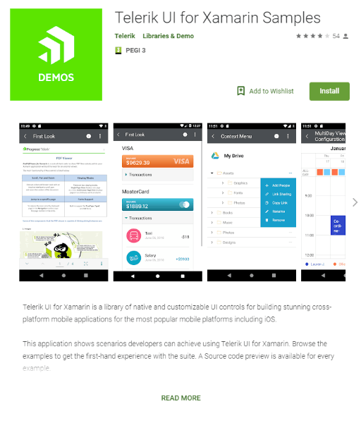 Telerik Xamarin Samples for Android