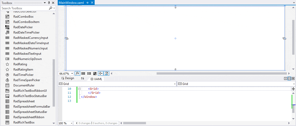 Telerik UI for WPF RadSpreadsheet-design-time-Fluent Image