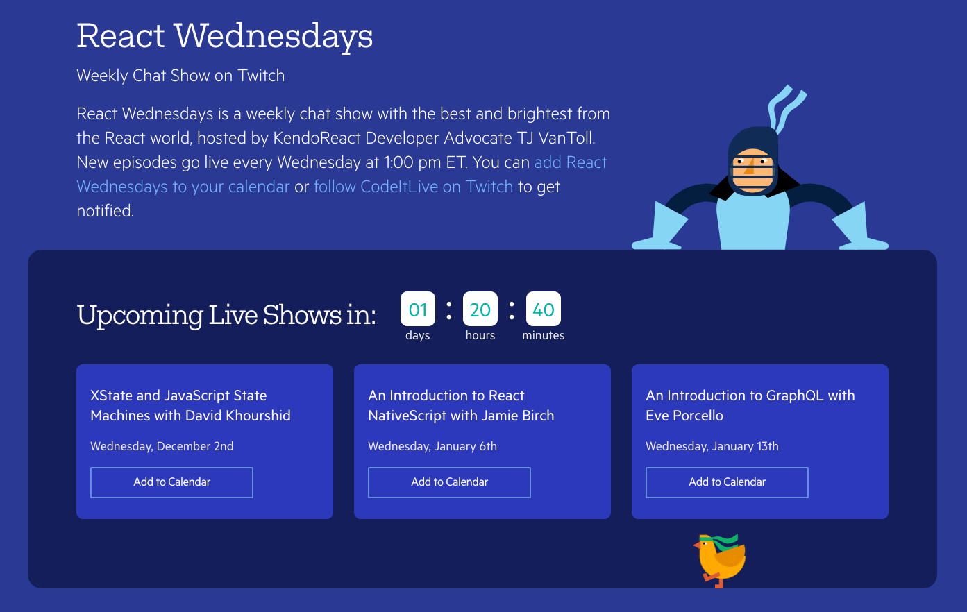 React Wednesdays homepage