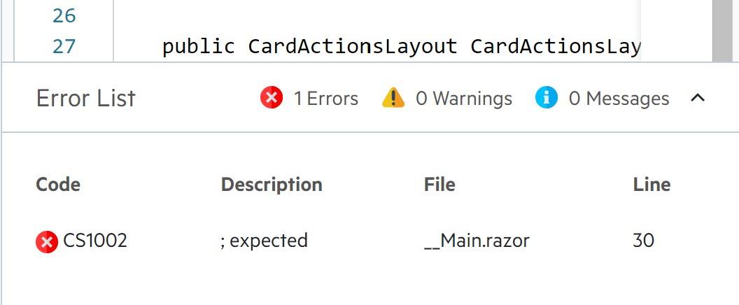 The REPL error panel showing the error message 