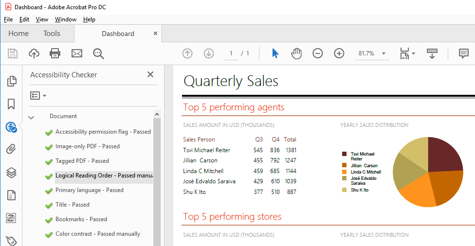 PDF accessibility check on Adobe Acrobat