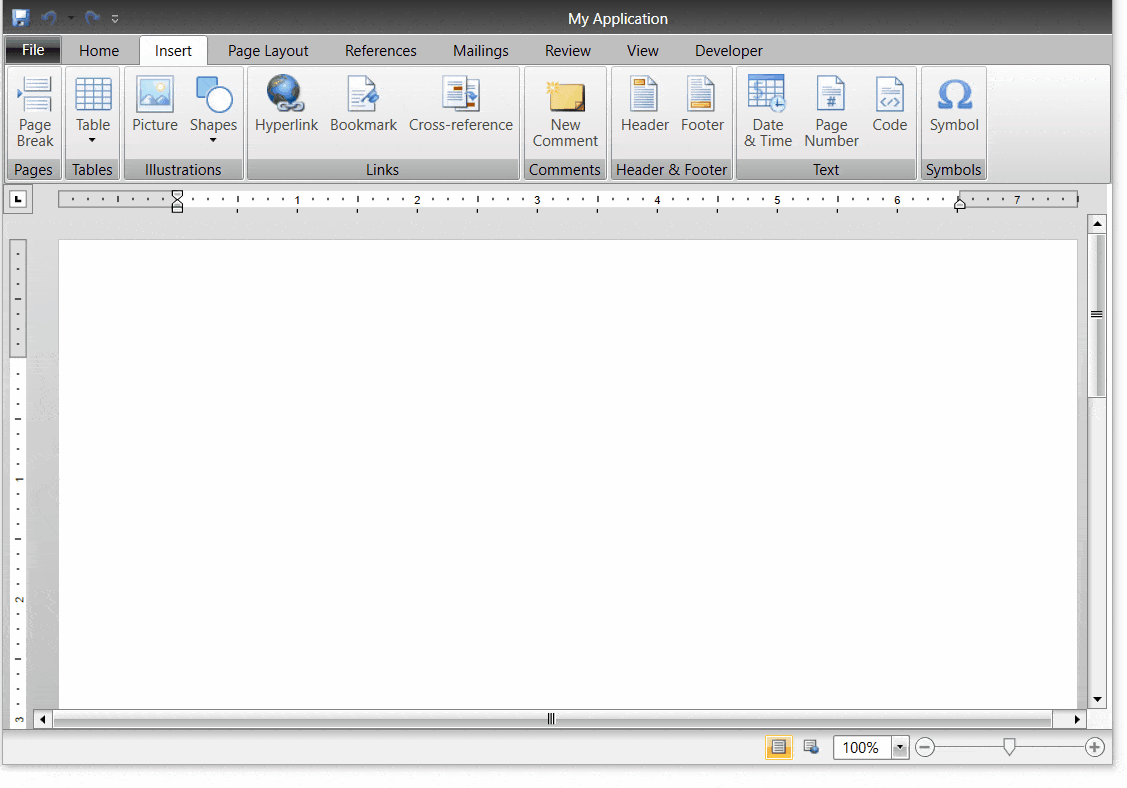 In a text editor, the user goes to Insert > Shapes > Frame, and then draws a rectangle. It has a thick blue border. Once the frame is drawn, the menu ribbon shows Shape Format, and the user changes Shape Fill to red.