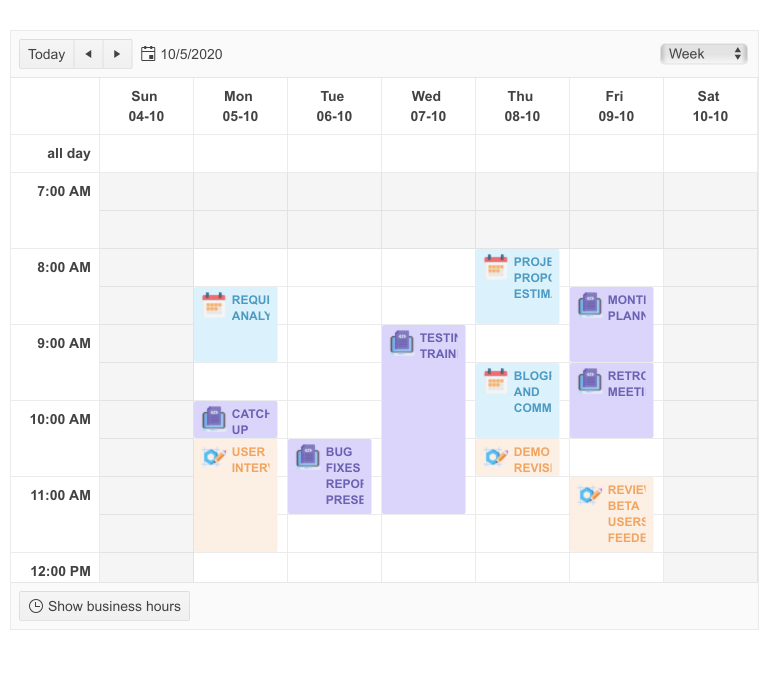 Telerik UI for Blazor Scheduler - DateHeader Template