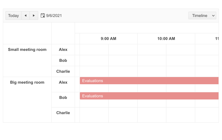 Telerik UI for Blazor Scheduler - Timeline View