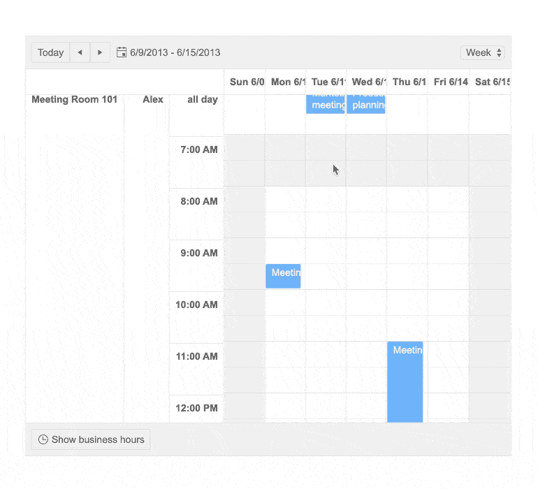Kendo UI for jQuery Scheduler Virtual Vertical Grouping