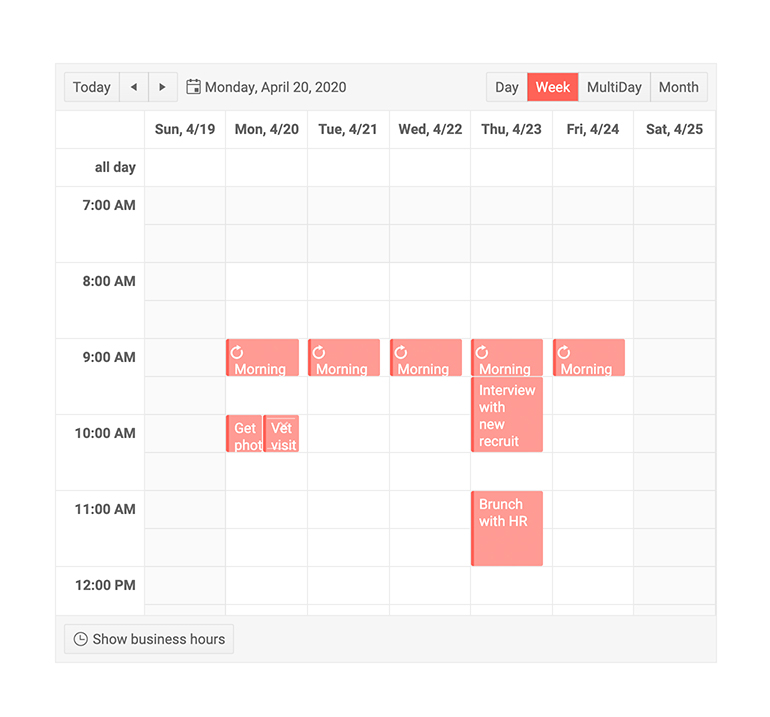 Telerik UI for Blazor Scheduler Resize Appointments
