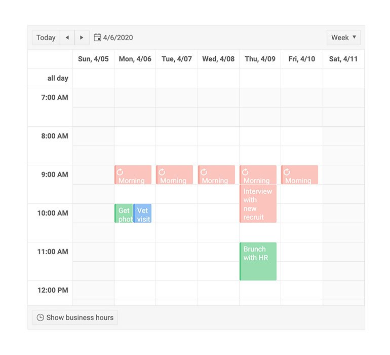 Telerik UI for Blazor Scheduler Resources