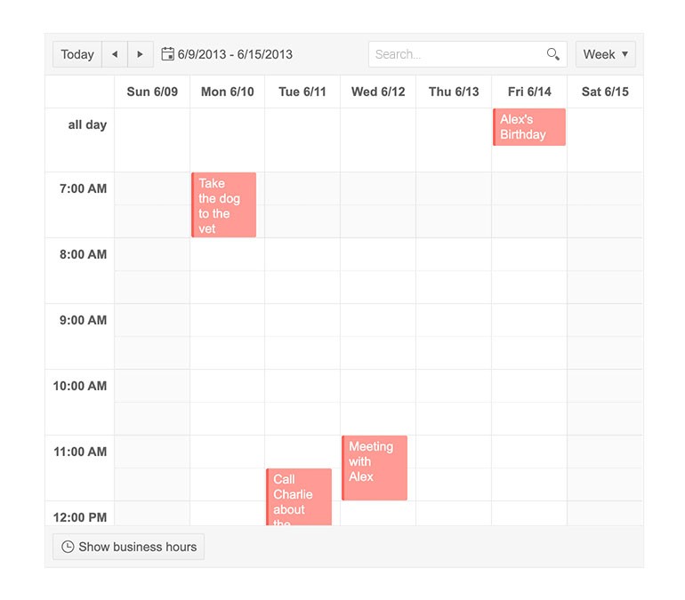 Telerik UI for JSP Scheduler Search