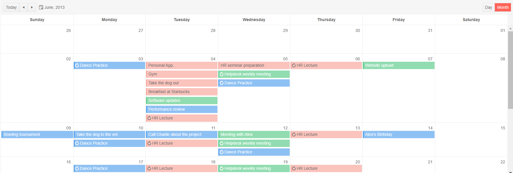 Telerik UI for ASP.NET MVC Scheduler Telerik UI for ASP.NET MVC Scheduler
