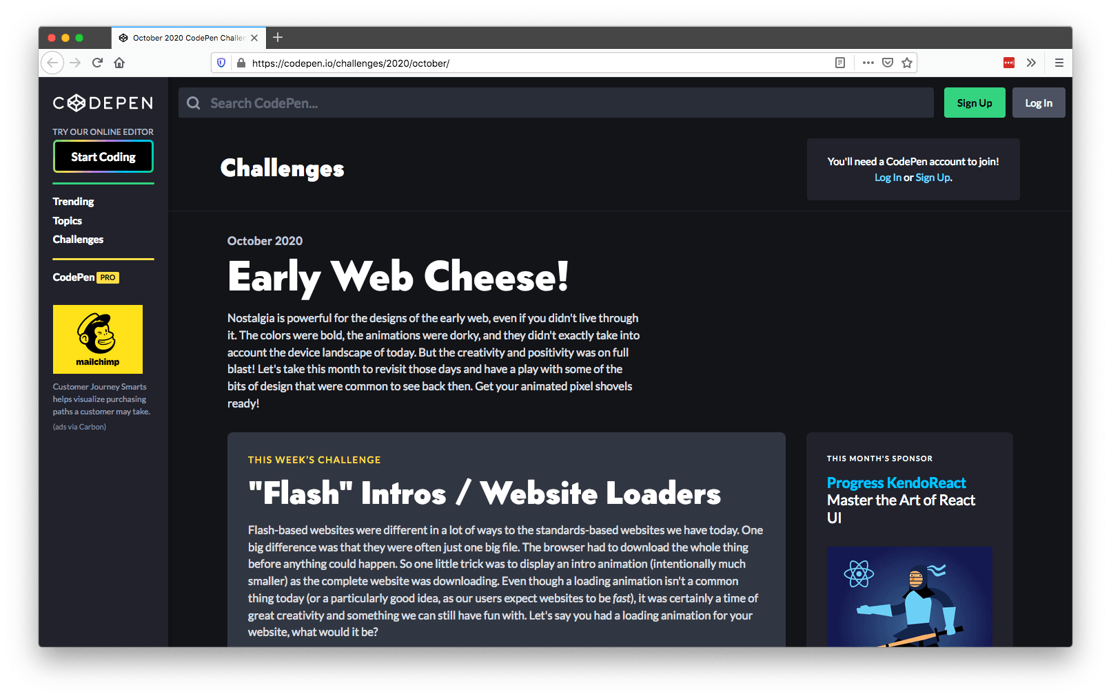 CodePen site CodePen site
