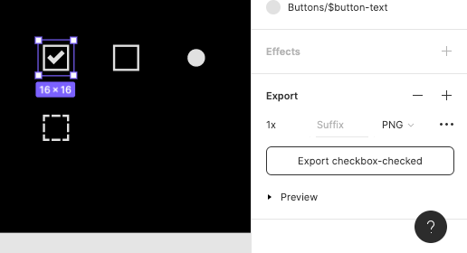The export functionality in Figma