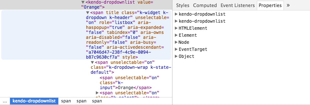 Invoking Kendo UI Methods on Custom Kendo DOM Elements