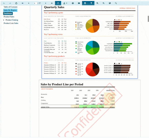 scrolling Telerik Reporting web viewer