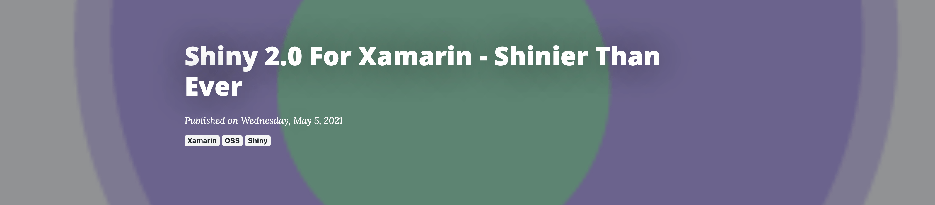 header bar for Shiny 2.0 For Xamarin - Shinier than Ever