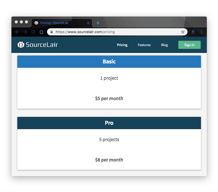 sourelair-pricing