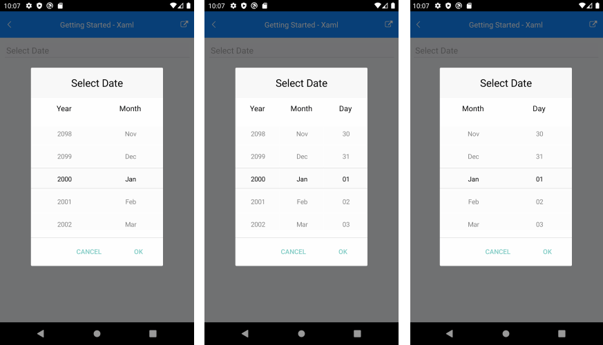 datepicker spinner format