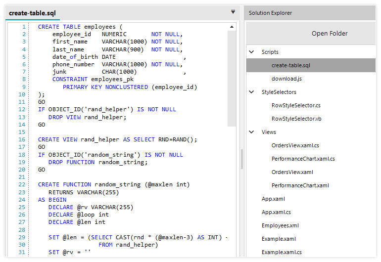 Telerik UI for WInForms Syntax Editor control