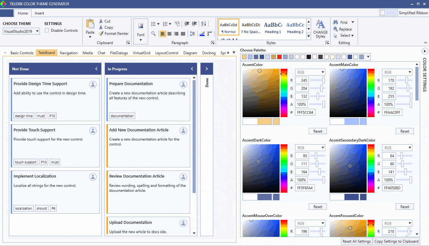 TaskBoard Theming