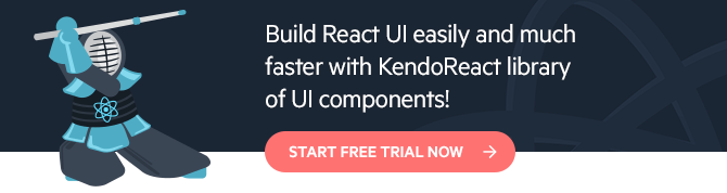 KendoReact article blog footer try CTA KendoReact UI Library for React