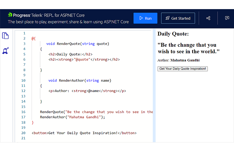 Telerik REPL for ASP.NET Core