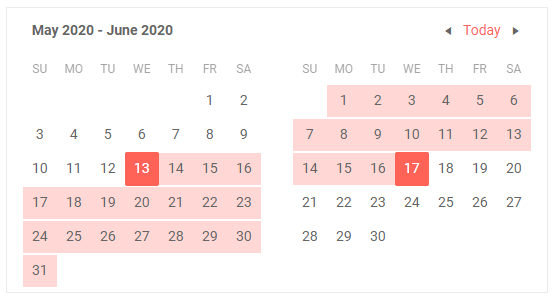 Telerik UI for Blazor Calendar Range Selection Telerik UI for Blazor Calendar Range Selection