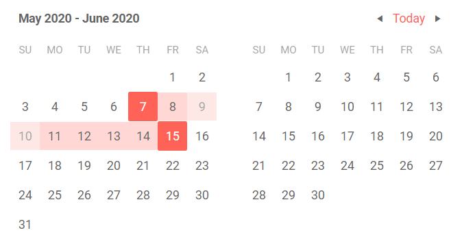 Telerik UI for Blazor DateRangePicker Disabled Dates Telerik UI for Blazor DateRangePicker Disabled Dates